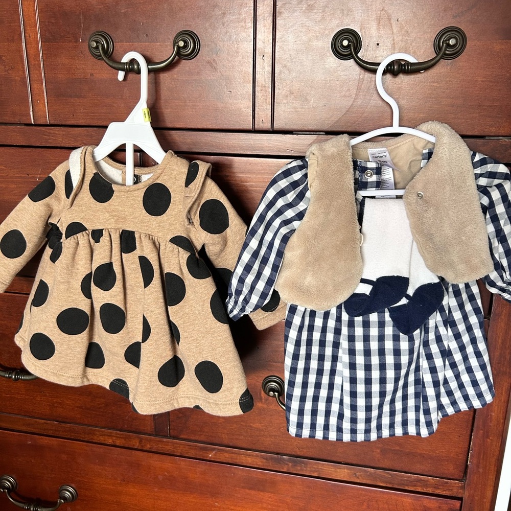 Carters 3 month winter baby dresses (both sold together)